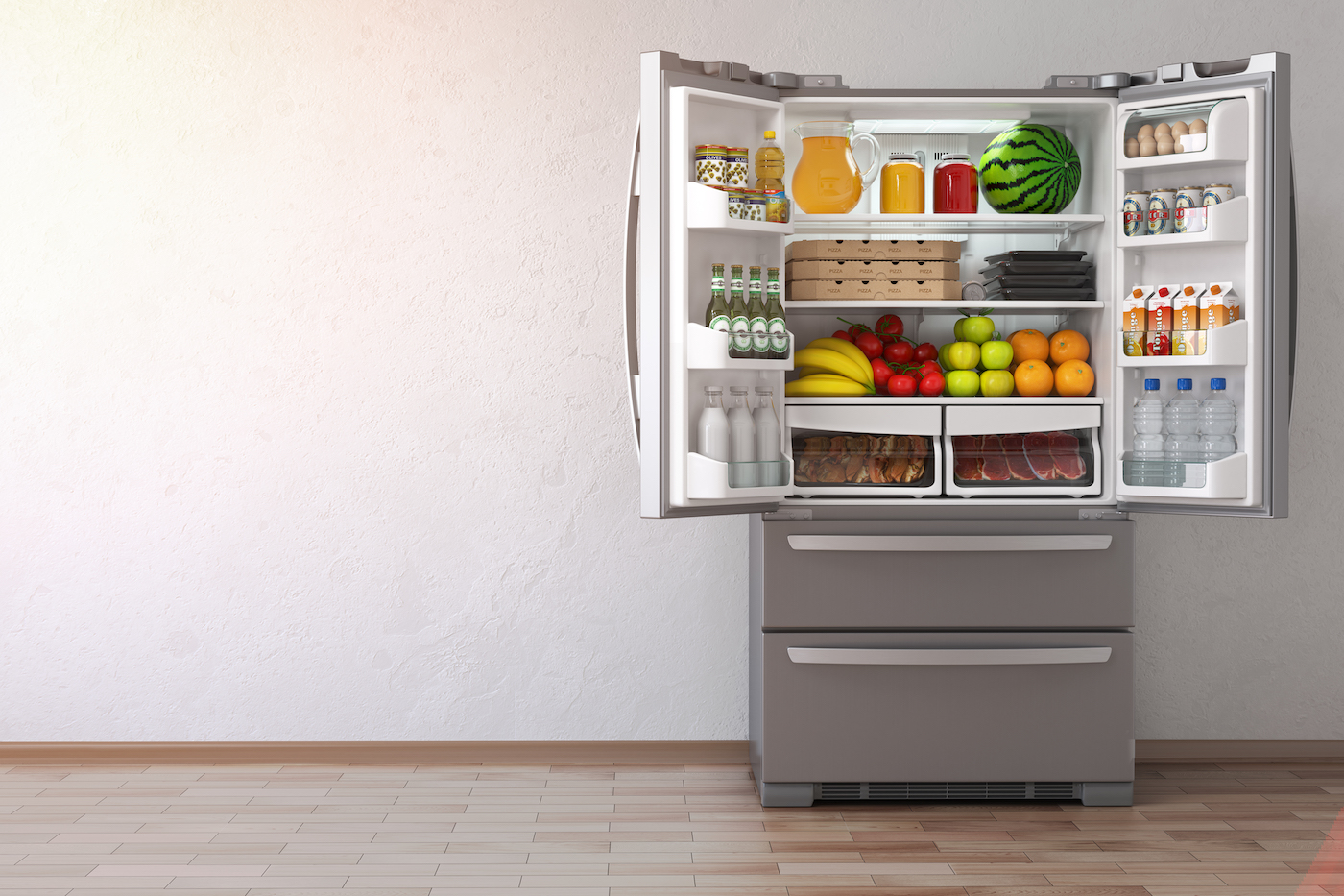 Open modern fridge - Refrigerator Cleaning Tips